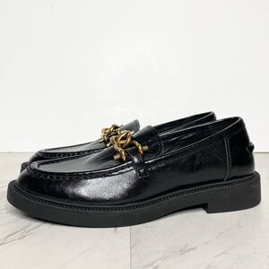 New! Steve Madden Karmine Black Leather Loafer 9M